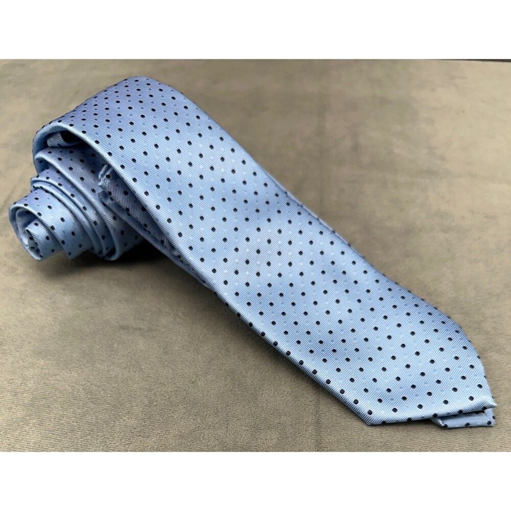 Royal Suits USA Mens Light Blue Polka Dot Microfiber Tie Pocket Square NEW